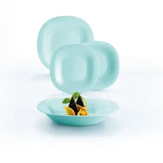 Tafelservice Geschirr Set für 6 Personen Carine Neo Turquoise 18 Tlg. LUMINARC