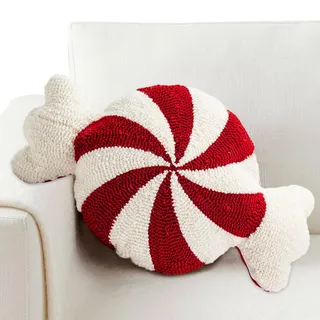 tongfeng Deko Kissen Weihnachten Rot, Zuckerstangen Plüsch Niedliches Weihnachtliches Dekokissen Süßes Lutscher Muster Kissen Für Bett, Couch, Stuhlkissen, Winterliche Dekoration