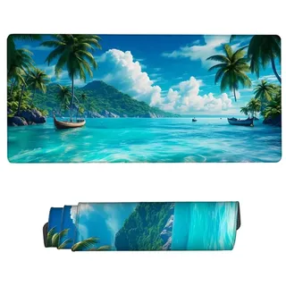 Gaming Mauspad XXL,Mauspad Meer Mousepad 800x400x3mm,Schreibtischunterlage Boot Mousepad,Wasserdicht Mauspad Gaming,Improved Precision and Speed,Gaming-Mauspads für PC,Geschenke für Männer ZH-762