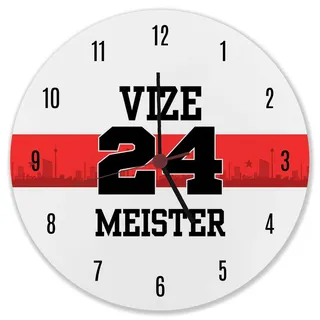 speecheese Stuttgart Brustring Wanduhr mit Spruch Vizemeister 2024 Fußball-Tradition aus Schwaben Überrasche jeden Vizegart mit Liga- und internationalem Flair