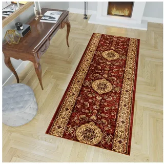 Tapiso Läufer YESEMEK, rechteckig, Höhe: 12 mm, Flur Brücke Kurzflor Klassisch Korridor Wohnzimmer Schlafzimmer rot 60 cm x 110 cm x 12 mm
