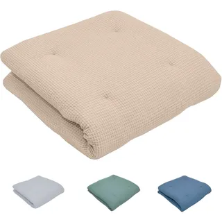 ULLENBOOM Baby Krabbeldecke 100x100 cm gepolstert in Sand (Made in EU) - Krabbeldecke für Baby mit 100% ÖkoTex Baumwolle, ideal als Babydecke, Laufgittereinlage & Spieldecke