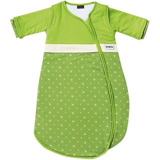 Gesslein 771148 Bubou Babyschlafsack mit abnehmbaren Ärmeln: Temperaturregulierender Ganzjahreschlafsack für Neugeborene, Baby Größe 70 cm, Sterne grün