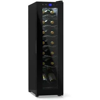 Klarstein Shiraz 14 Slim Uno Weinkühlschrank 14 Flaschen 5 - 18 °C Touch-Control Schwarz
