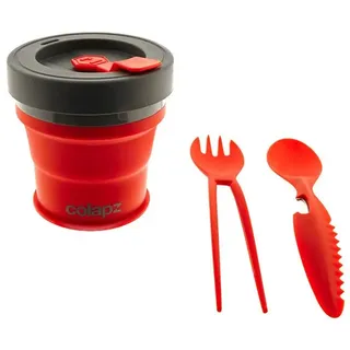 Colapz Besteck-Set 7-in-1 Camping Besteckset - Besteck to Go rot