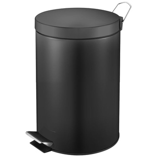 PROREGAL Runder Tretabfallsammler mit herausnehmbaren Kunststoff-Inneneimer | 20 Liter, Höhe 44,5cm | Schwarz