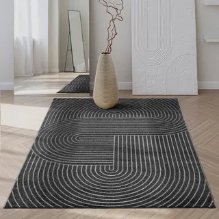 The CarPET Santo Plus", grau Anthrazit, B:120cm H:5mm L:160cm, Polypropylen, Teppiche, Teppich, Plus moderner robuster In und Outdoor Teppich