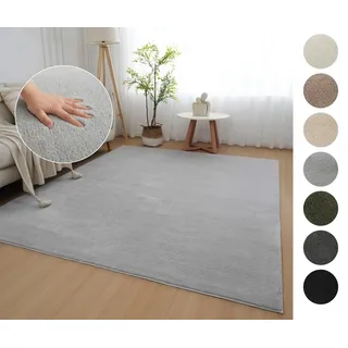 OTTO home Teppich Cali, in Standard- und Premium-Qualität, 13 mm oder 16 mm Höhe, rechteckig, Uni-Farben, kuschelig, & weich, waschbar, Wohnzimmer, Schlafzimmer grau 180 cm x 230 cm