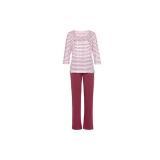 VIVANCE DREAMS Damen Pyjama pink-rot-gestreift Gr.36/38
