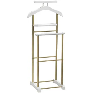 CARO-Möbel Herrendiener Medina 44 x 105 x 35 cm Weiß/Gold