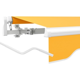 paramondo Gelenkarmmarkise Basic 2000 Markise Sonnenschutz Sichtschutz für Balkon & Terrasse, Vollständig zusammengebaut, 250 x 150 cm (Breite x Ausfall), Uni Gelb