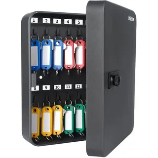 Uniclife Schlüsselschrank aus Stahl mit 28 Schlüsseln und Kombinationsschloss, an der Wand befestigter Schlüssel-Organizer mit rücksetzbarem Code, digitaler Box und Schlüsselanhänger, 5 Farben