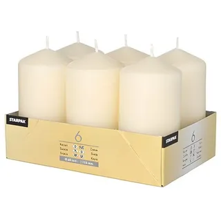 Papstar Stumpenkerze 6 x 11,5 cm 6 St. creme