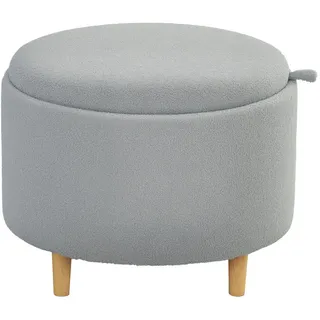 Homcom Sitzhocker Ottomane mit Stauraum Polyester 56 x 42 x 56 cm Grau