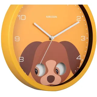 Karlsson, Wanduhr, Wanduhr Hund Ø 30.8 cm, Gelb, Form: Rund (30.80 cm)