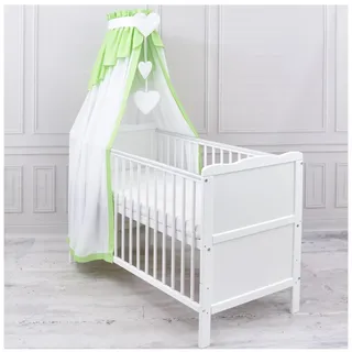 Generisch Baby Delux Babybett Himmel Betthimmel Chiffon Baumwolle Verlauf Baldachin für Babybett Kinderbett Wiege Stubenwagen Himmelstange Applikationen Deko (Grün, ohne Himmelstange)