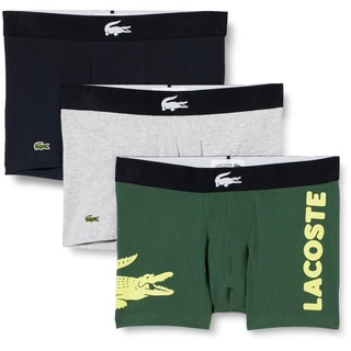 Lacoste Herren 5H1803 Badehose, Sequoia/LIMEIRA-Graphite, XS (3er Pack)
