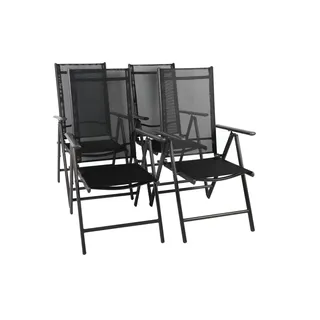 VCM Gartenstuhl 56 x 65 x 105 cm anthrazit klappbar 4 St.