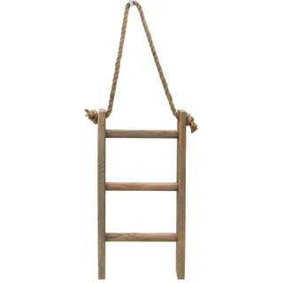 Spetebo Dekoleiter Holz Dekoleiter Landhaus Design - 40 x 20 cm (Anzahl, 1 St., Stück), mit 3 Sprossen zum Dekorieren beige
