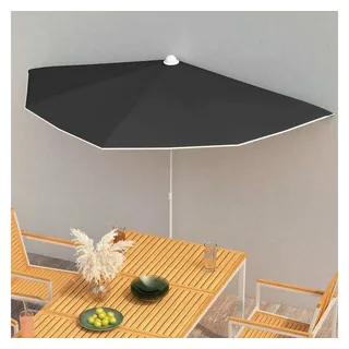 vidaXL Halb-Sonnenschirm 180 x 90 cm Schwarz