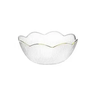 1 Durchsichtige Glassalatschüssel Mit Goldrand, 15,2 Cm, Ideal Für Obst, Pasta Und Snacks