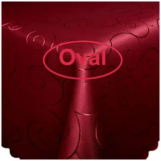 Bronze Tischdecke Ornamente Oval 160x220 Weinrot Tischdecke Pflegeleicht, strapazierfähig, bügelfrei rot oval | Ø 0 cm x 160 cm x 220 cm