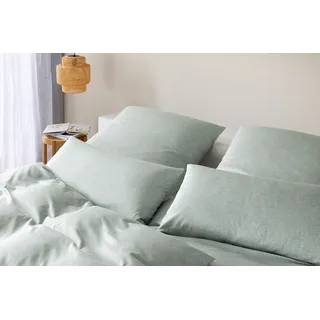 ELEGANTE Twine Jersey Baumwolle Salbei 155 x 220 cm + 80 x 80 cm