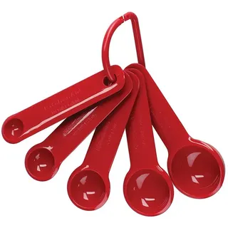 KitchenAid Messlöffel KQG057OHERE, Kunststoff, (Set, 5-St., Enthält 5 Messlöffel zum Backen und Kochen), PLATZSPAREND rot