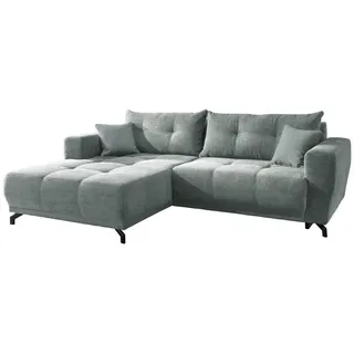 Mid.you Ecksofa, Hellblau, Metall, 4-Sitzer, Füllung: Schaumstoff, Ottomane links, L-Form, 246x177 cm, seitenverkehrt erhältlich, Rücken echt, Armteil links, rechts, elektrischer Sitzvorzug, Wohnzimmer, Sofas & Couches, Wohnlandschaften, Ecksofas