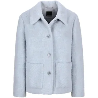 GOLDNER Flauschige Winterjacke mit Hemdkragen", in grau / blau, gemustert), | Gr.: 42,