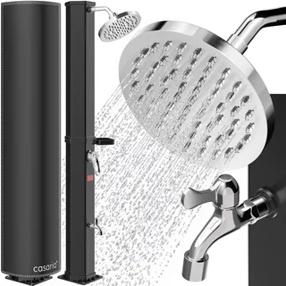 Casaria® Solardusche 35 Liter UV-beständig Ablage 105GSM Schutzhaube Regendusche Pooldusche Campingdusche 60°C Warmes Wasser Dusche Außendusche