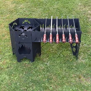 Grill Mangal Schaschlik Ofen, Kesselgrill, Holzkohlegrill, BBQ-Party,Feuerschale