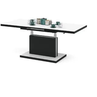 designimpex Couchtisch, Schwarz, Weiß, Holzwerkstoff, 120x56x80 cm, Wohnzimmer, Wohnzimmertische, Couchtische
