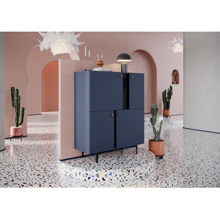 Compleo Kommode »Kommode Colore, Breite 105 cm, modern, mit 4 Türen,« blau