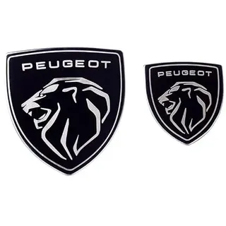 RETTYAT Auto Emblem für Peugeot 208 2012-2015, Emblem Logo Aufkleber 3D Buchstaben Motorhaube Kühlergrill Abzeichen Kofferraum Heckklappe Badge Abziehbilder Auto Dekoration Zubehör,Front + Rear