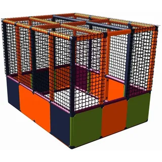 move and stic Bällebad BALLCENTER Kugelbad Ballebad ohne Boden Bällepool, (komplettes Spielset ohne Bälle), erweiterbar, umbaubar, Made in Germany grau|grün|orange