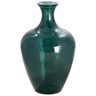 GILDE große Deko Vase XL Bodenvase aus reyceltem Glas - Glasvase Arturo - Deko Wohnzimmer Farbe: Grün Petrol Höhe 65 cm