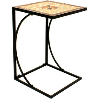 Mosaik Beistelltisch 53x35 cm - Metall Dekotisch Gartentisch Balkontisch