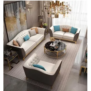 Garnitur Couch Polster Leder Sofa Couchen Polster Sitz Garnituren 3+2+1 Designer
