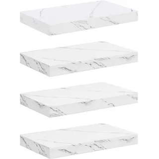 Maison Exclusive - Wandregal 4 Stk. Weiß Marmor 40 X 23,5 X 3,8 C