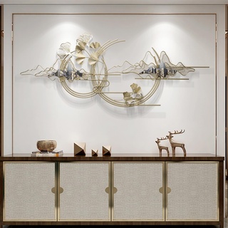 Heimdekoration, Metall-Wandkunst, Ginkgo-Blätter, moderne große Berge, handgefertigte Wandbild-Wandbehang-Skulpturen for Heimdekorationen, Wohnzimmer, Schlafzimmer, 150 cm