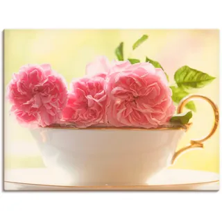Wandbild ARTLAND "Vintage Rosen" Bilder Gr. B/H: 80 cm x 60 cm, Leinwandbild Blumen, 1 St., pink Kunstdrucke als Leinwandbild, Poster, Wandaufkleber in verschied. Größen