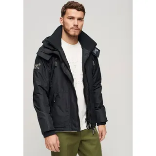Outdoorjacke SUPERDRY "HOODED MTN WINDBREAKER JACKET", Herren, Gr. M, blau (eclipse navy), Web, Obermaterial: 100% Polyester, unifarben, modisch, Langarm, Jacken