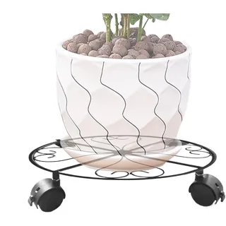 Generisch Rollbarer Pflanzenständer Mit Rollen,Pflanzkübel Auf Rollbarem Untersatz | Schwerlastfähiger Metall-Rollenständer Mit Feststellrädern Für Terrasse Garten Beete & Pflanzwagen Indoor Outdoor