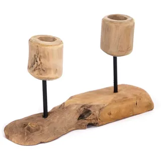 creedwood Kerzenleuchter 2 Lights Holz Beige