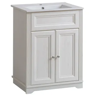 Badmöbel Antik Stil Becken Unterschrank Landhaus Badezimmer 60cm Waschbecken