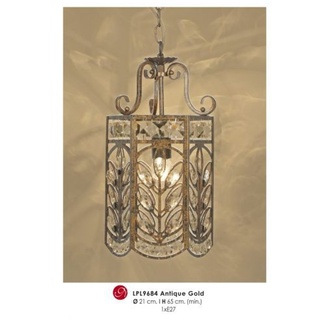Orientalische Designer Pendelleuchte mit Kristall-Deco Antik Gold ModP4 Leuchte Lampe aus dem Hause Casa Padrino - Deckenleuchte Hängeleuchte Barock