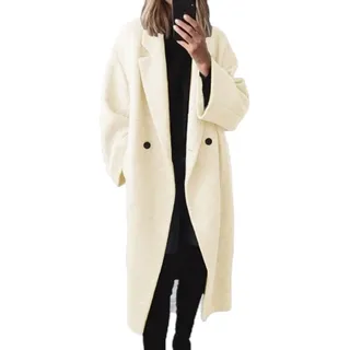 Durashmall Langer Trenchcoat für Damen, Herbst, Winter, modisch, vielseitig, lässig, Oberbekleidung mit langen Ärmeln, einfarbig, für Damen