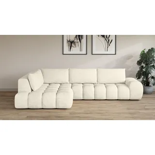 OTTO home Ecksofa OTTO HOME "AZITA L-Form, XXL 352 cm Designsofa in Bubble-Opitk", beige (creme), B:352cm H:72cm T:210cm, 100% Polyester, Sofas, Ecksofa, lose Rückenkissen, traumhafte Steppung