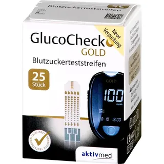 aktivmed GlucoCheck GOLD Blutzuckerteststreifen 25 st